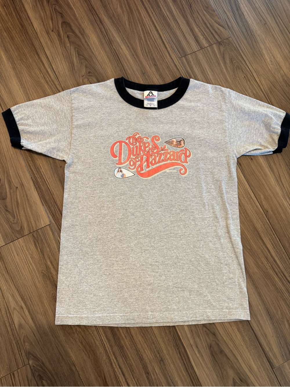 Vintage The Dukes of Hazzard Gray Ringer Tee with Black Trim